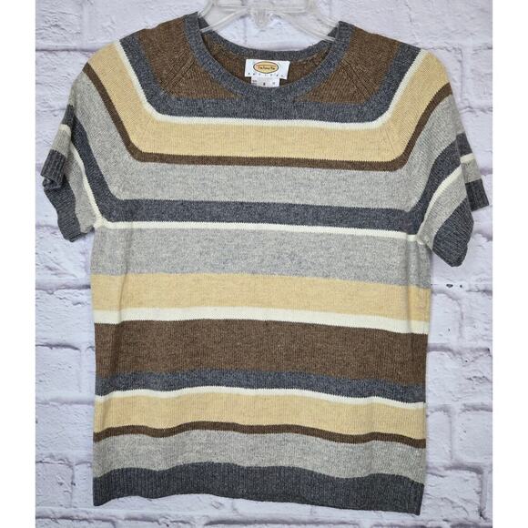 Talbots Women's Vintage Angora Cotton  Blend Striped top blouse small - Picture 1 of 8